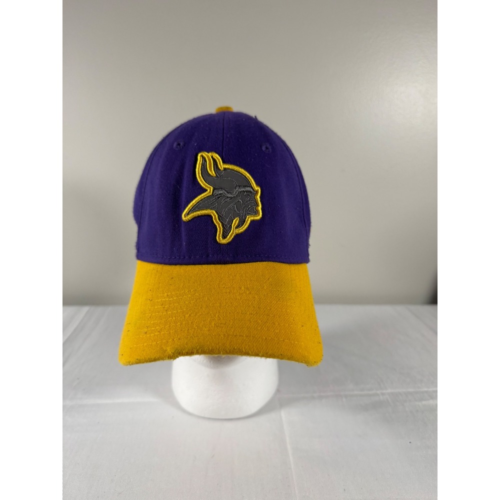 New Era 39THIRTY Minnesota Vikings Hat Purple Gold NFL Stretch Fit Medium Large